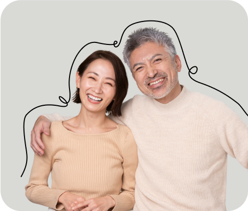 Man and women smiling